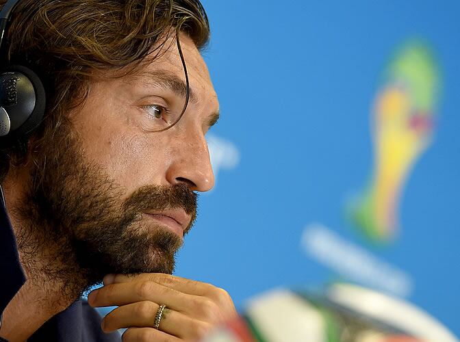 Pirlo comparece ante los medios en el Mundial de Brasil