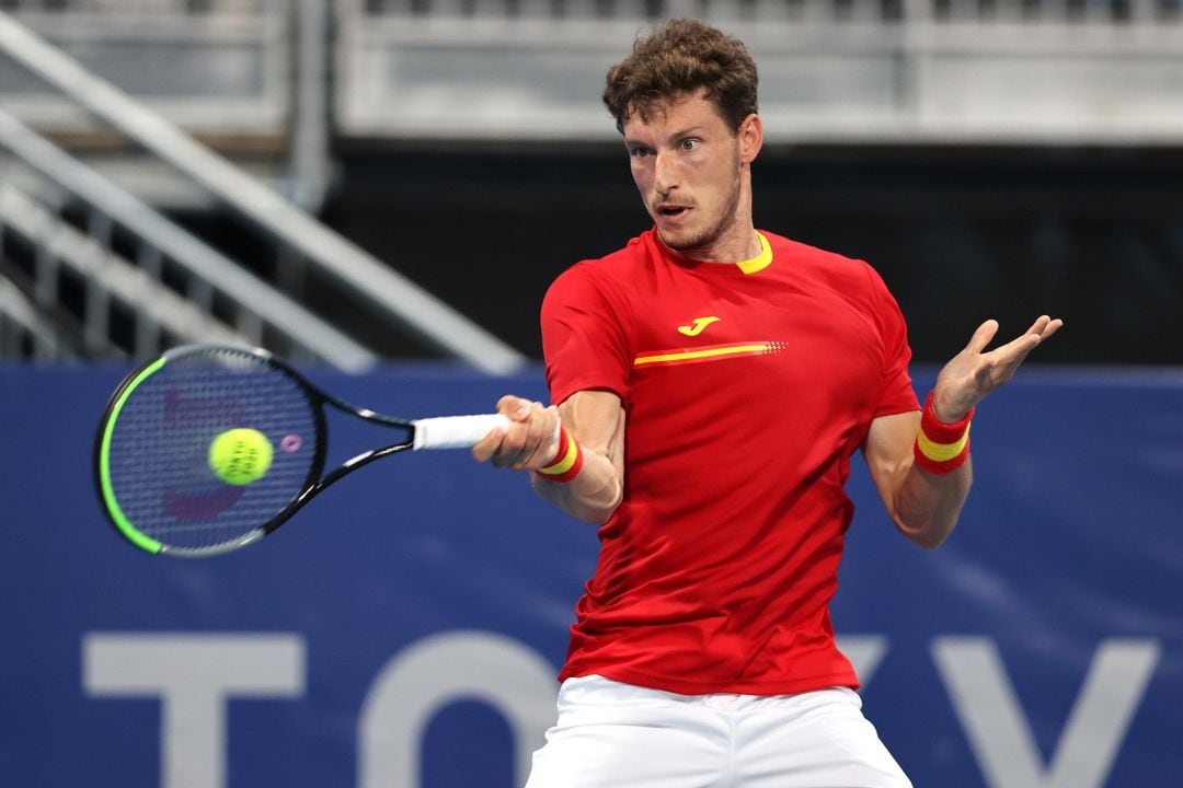 Pablo Carreño durante su partido en Tokio.