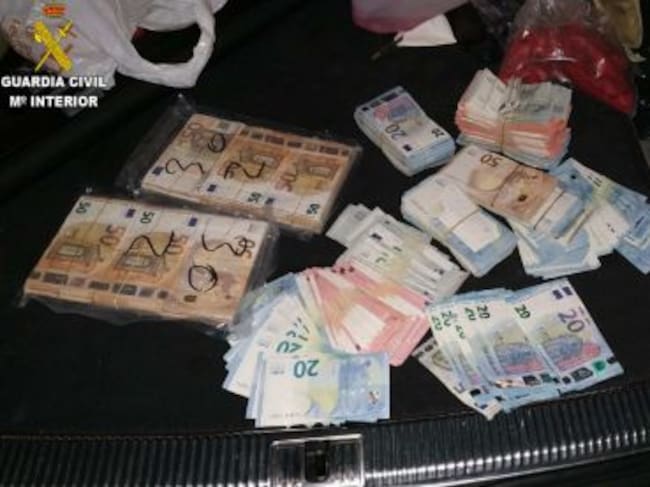 Efectivo hallado en la vivienda de la organización criminal