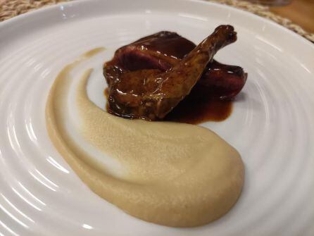 Pichón en salsa y apionabo