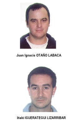 Los presuntos etarras detenidos en Andoain (Mº DEL INTERIOR)