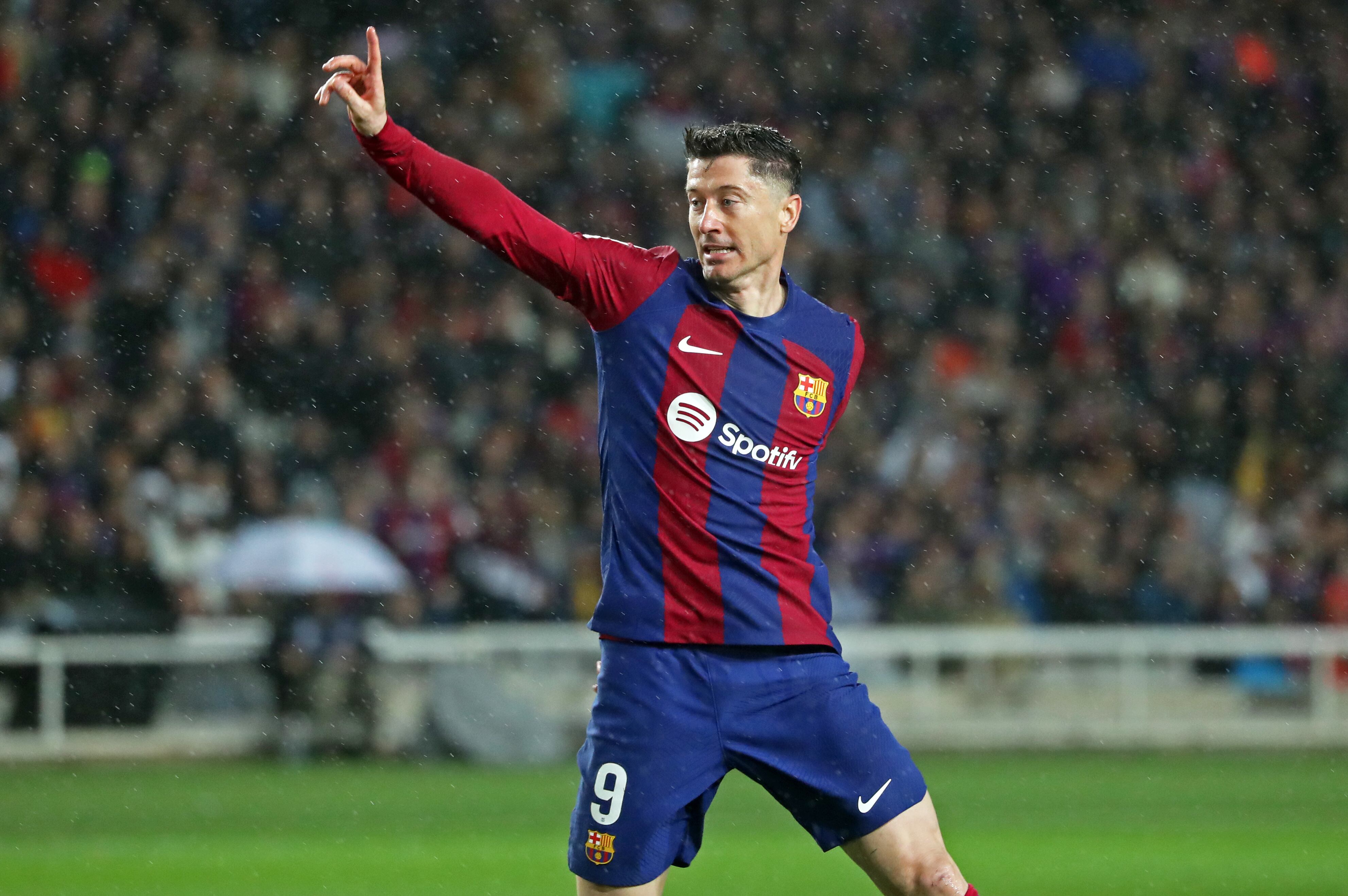 Robert Lewandowski, durante el partido entre el FC Barcelona y UD Las Palmas