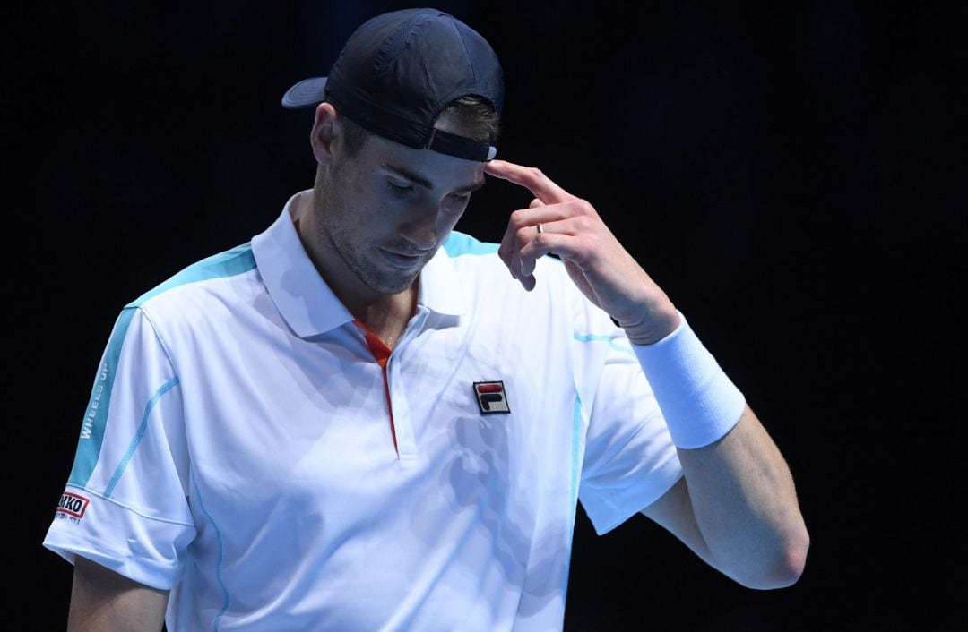 John Isner, en su partido de las Finales de la ATP ante Djokovic.