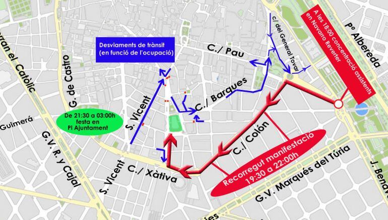 Itinerario de la manifestación del Orgullo LGTBI de este sábado en Valencia