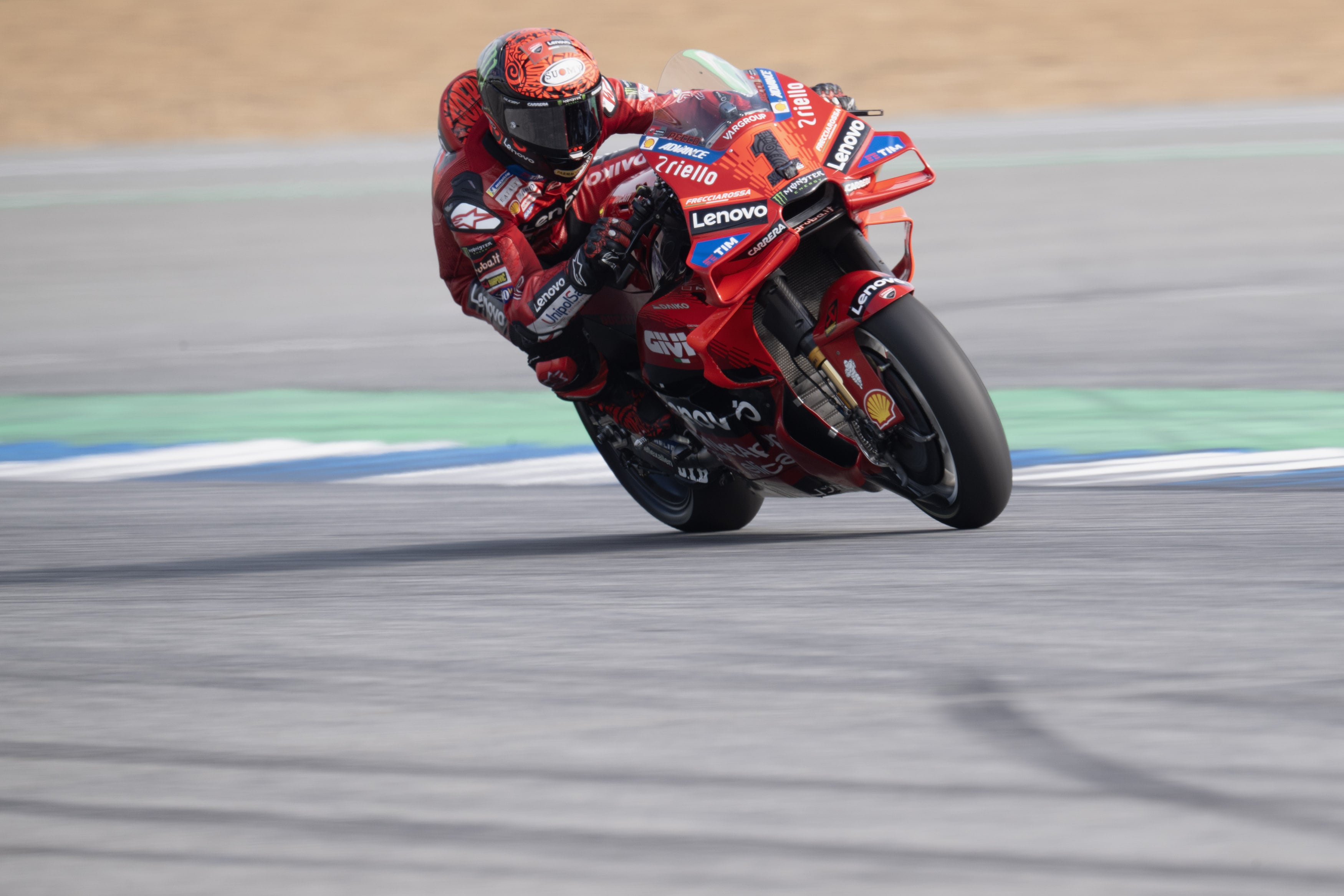 Francesco Bagnaia, sobre el asfalto del circuito de Burinam. (Mirco Lazzari gp/Getty Images)