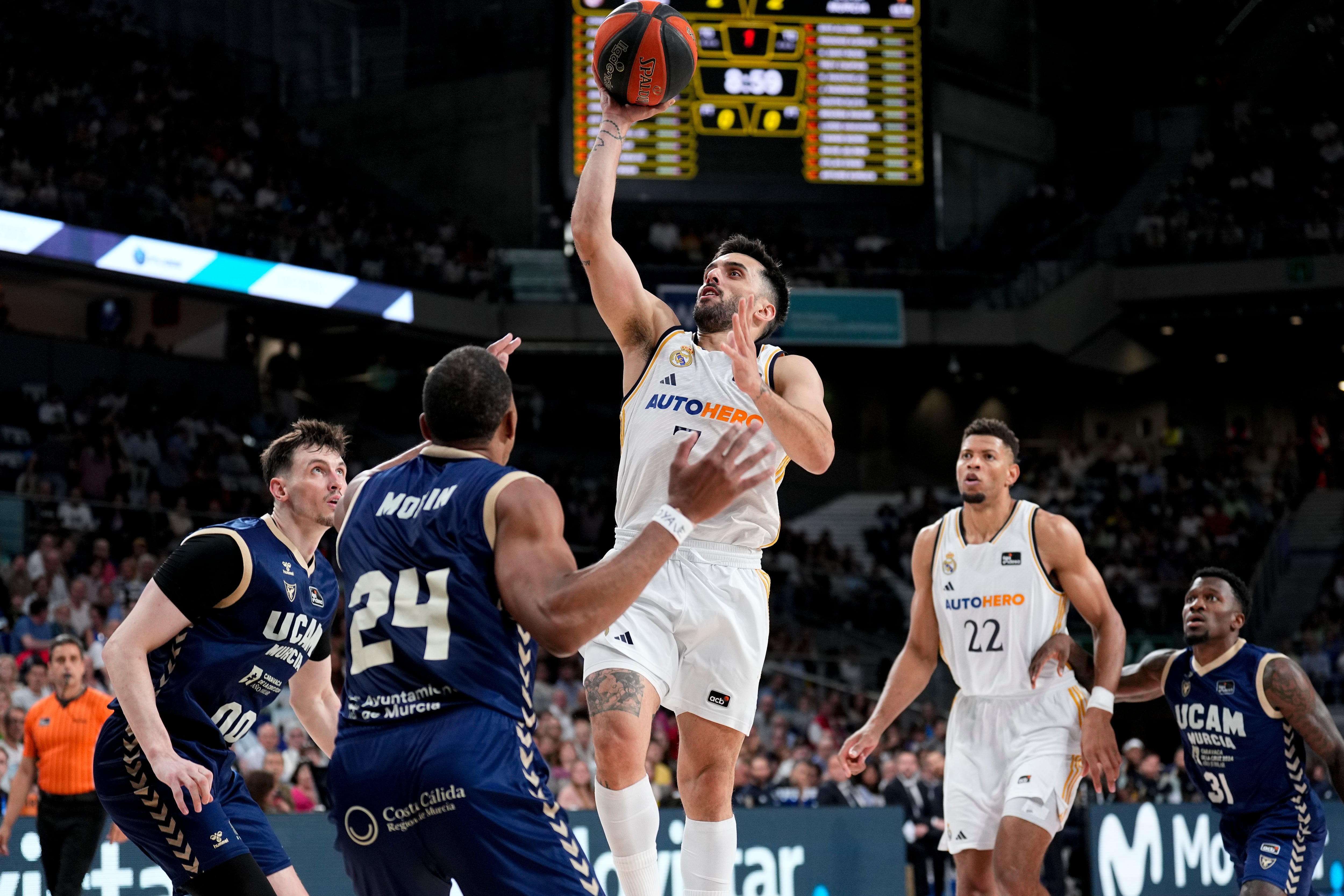 Primer partido de la final de la ACB entre Real Madrid y UCAM Murcia