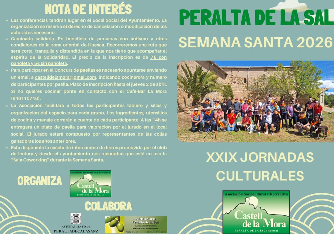 Cartel Jornadas Culturales Peralta de la Sal 2026.