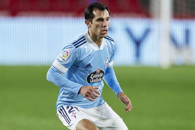 Augusto Solari, en su estreno con el Celta