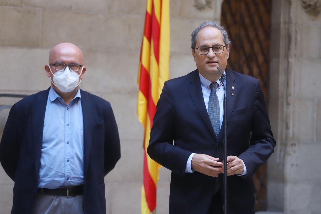 Quim Torra junto a su abogado, Gonzalo Boye