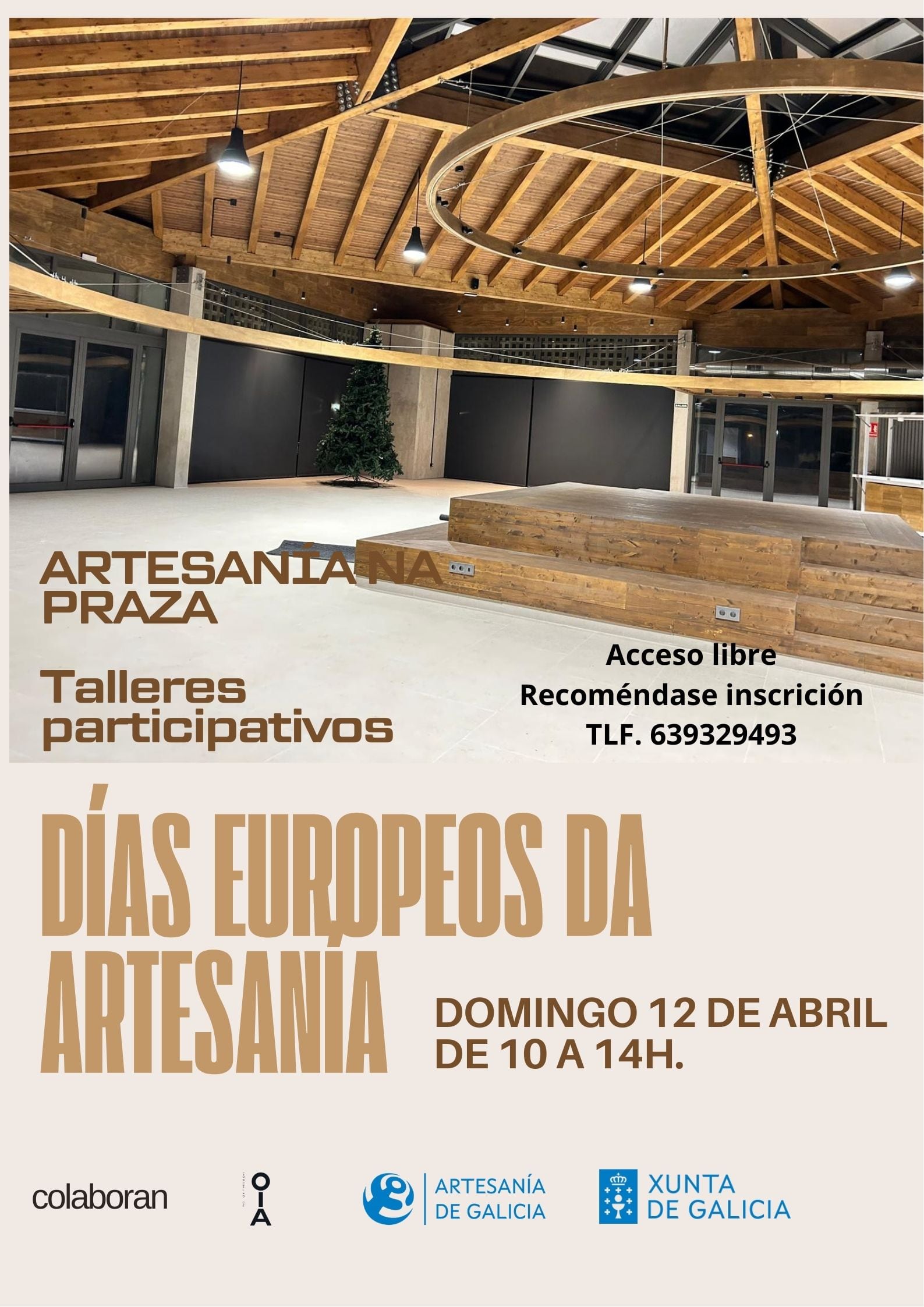 Cartel Artesanía na Praza, que se celebra el 12 de abril en Oia