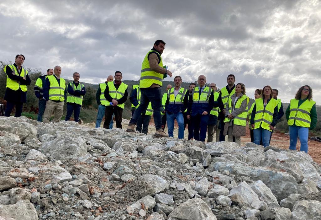 Visita a las obras de conexión entre Sorihuela del Guadalimar y la A32.