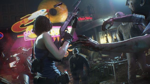 Jill Valentine ante hordas más numerosas de zombies en Racoon City