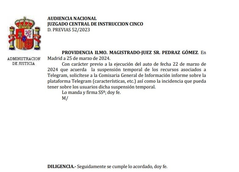 El juez de la Audiencia Nacional pide en una providencia un informe de la Comisaría General de Información de la Policía Nacional