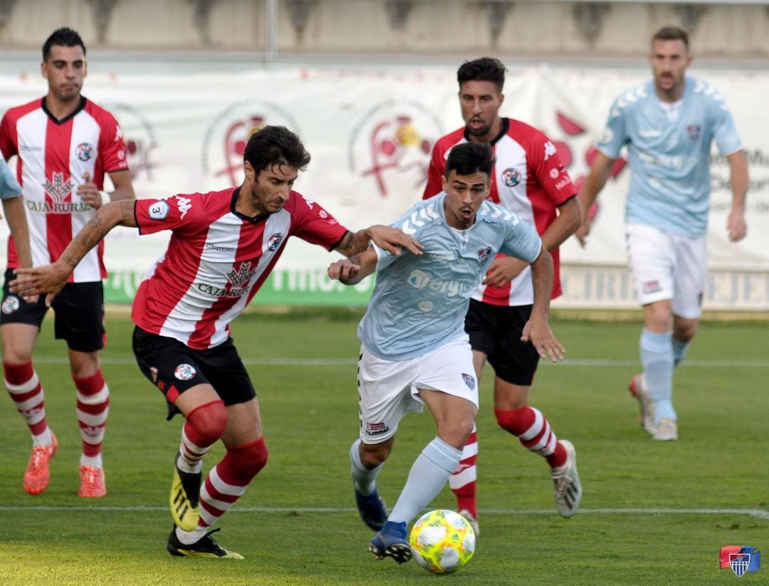 Javi Borrego en el partido de Play Off de ascenso a Segunda B frente al Zamora CF