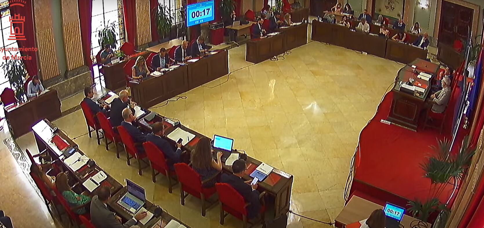 Las imágenes del pleno se pueden ver en el propio canal de Youtube del que dispone el Ayuntamiento de Murcia