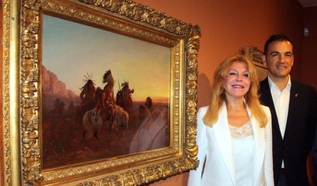 La baronessa Thyssen amb l'alcalde de Sant Feliu de Guíxols en una imatge d'arxiu