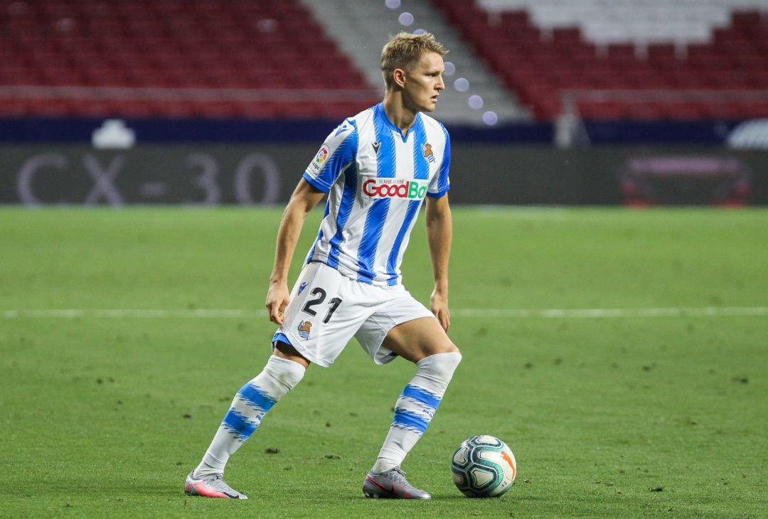 Odegaard, durante el partido contra el Atlético de Madrid. 