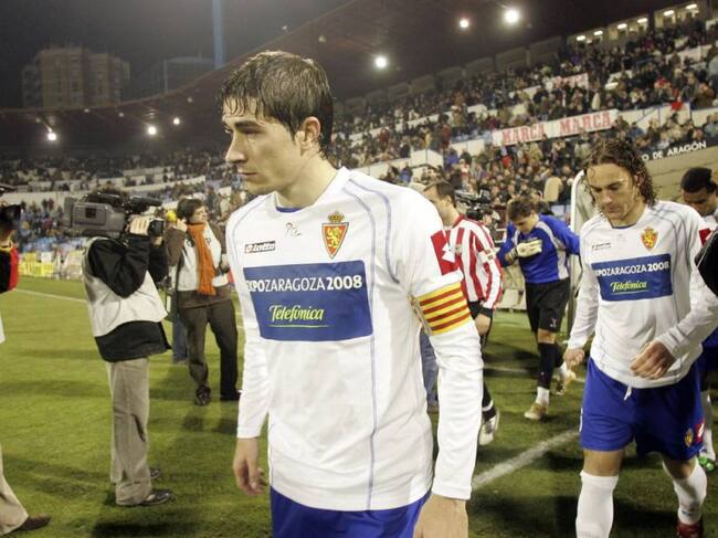 Cani, con el brazalete de capitán, en un partido de su última temporada en el Real Zaragoza.