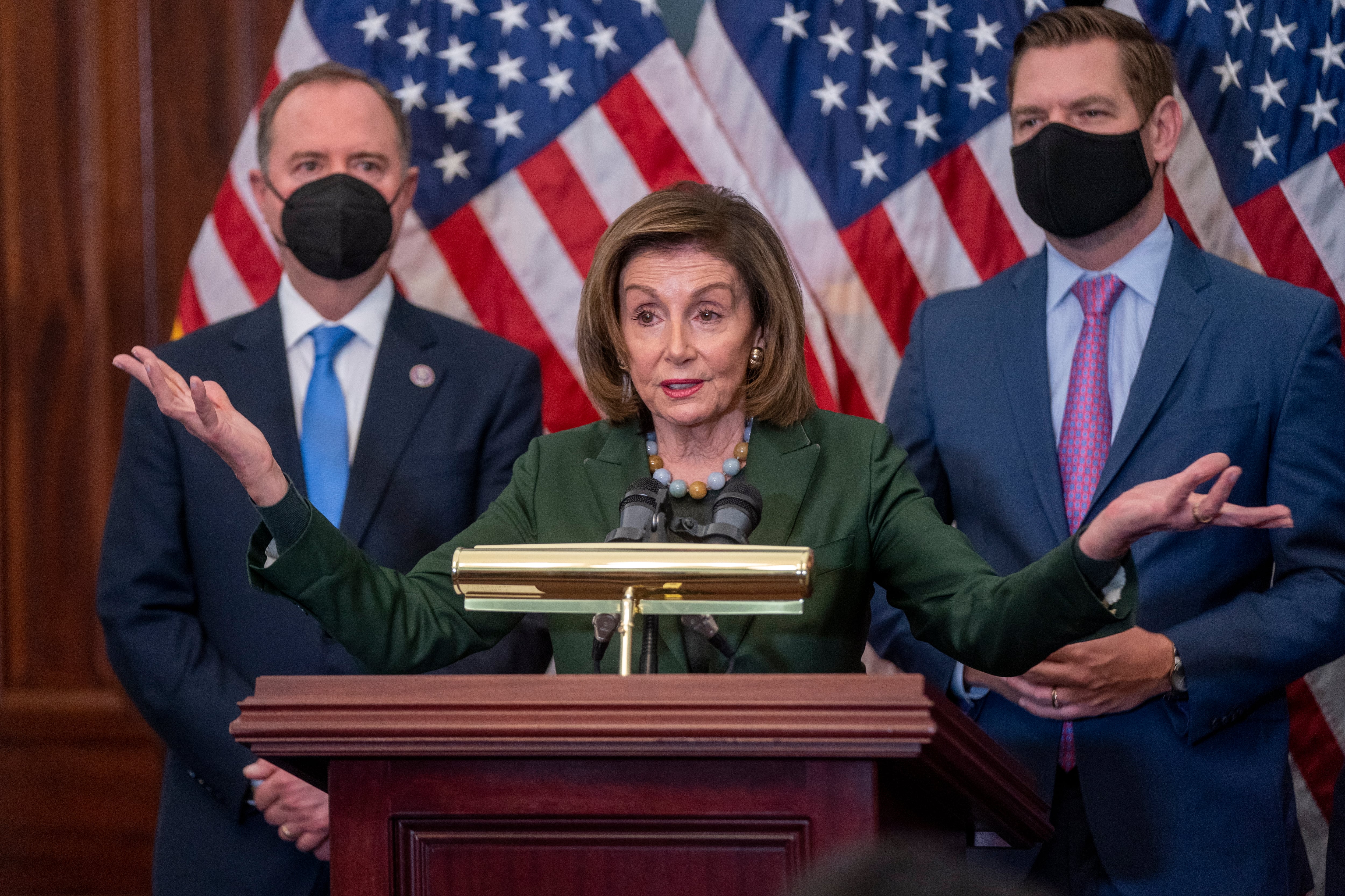 Nancy Pelosi en una rueda de prensa