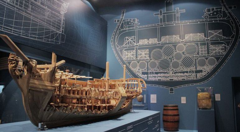 Maqueta del pecio del barco Nuestra Señora de las Mercedes