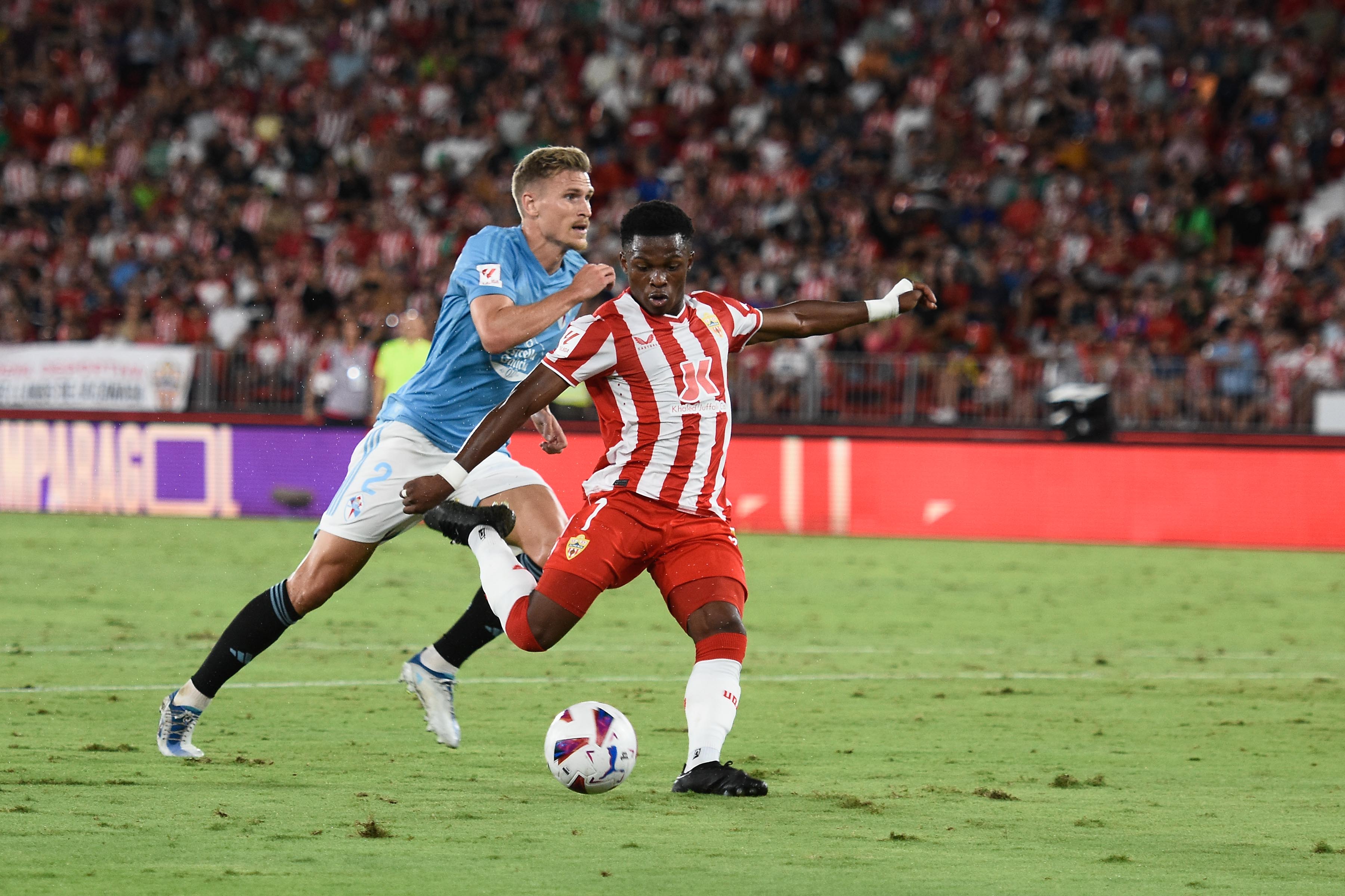 Ramazani en el Almería-Real Madrid en el Estadio de los Juegos Mediterráneos.