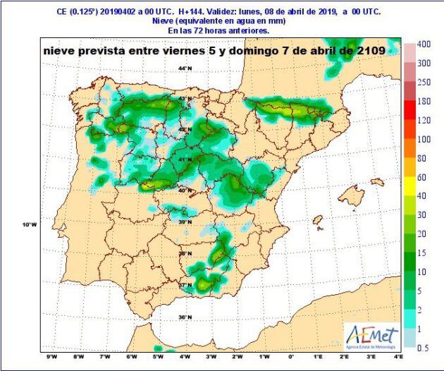 Probabilidad de nieve.