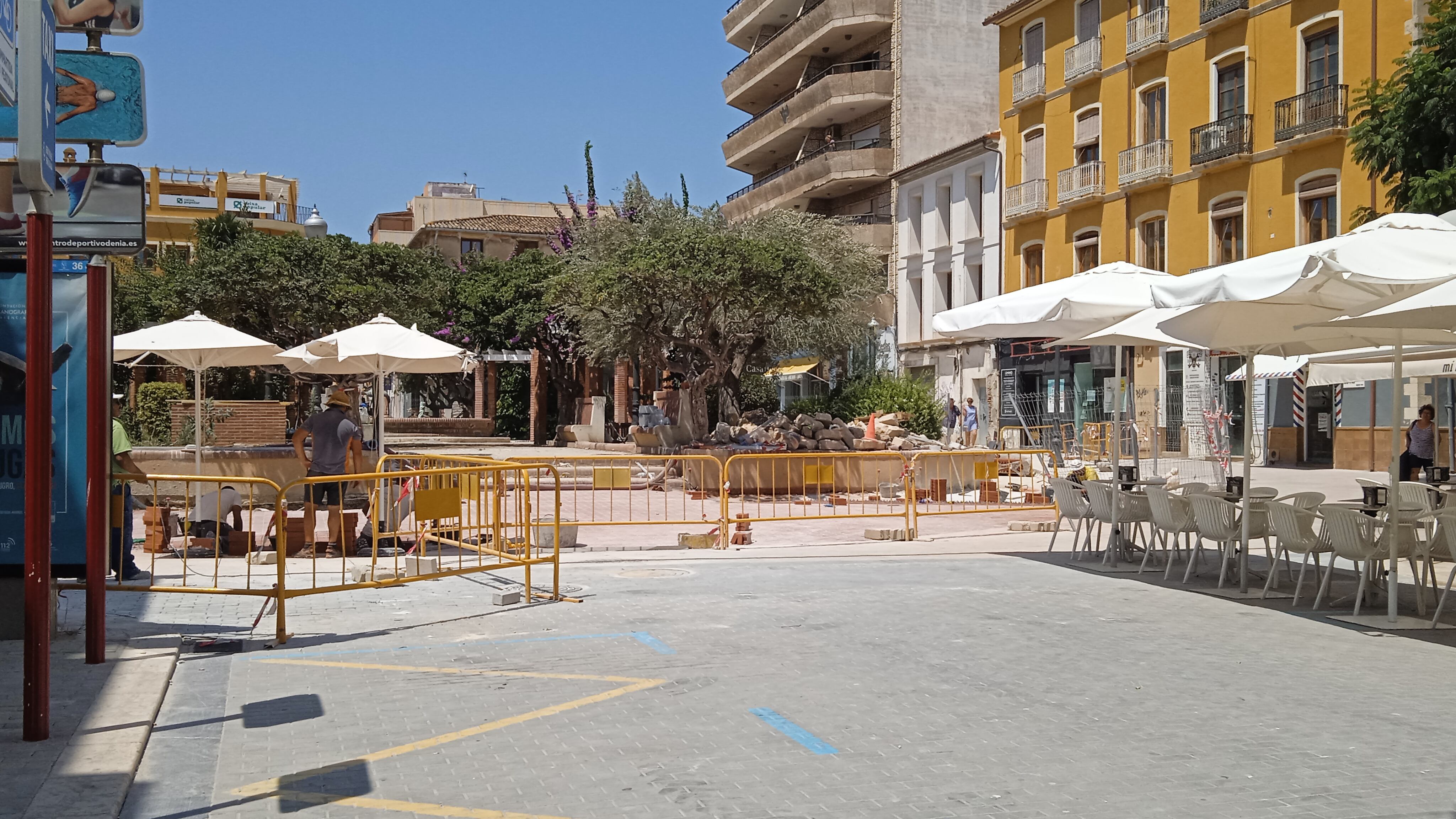 Obras en la Glorieta del País Valencià, en fecha 3 de julio de 2023.