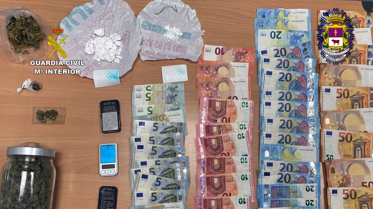 Desmantelado en Caravaca un punto de venta de cocaína y de receptación de objetos robados