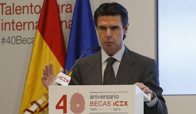 El ministro de Industria, José Manuel Soria, durante su intervención en el acto de celebración del 40º aniversario de las Becas de Internacionalización Empresarial ICEX en Madrid