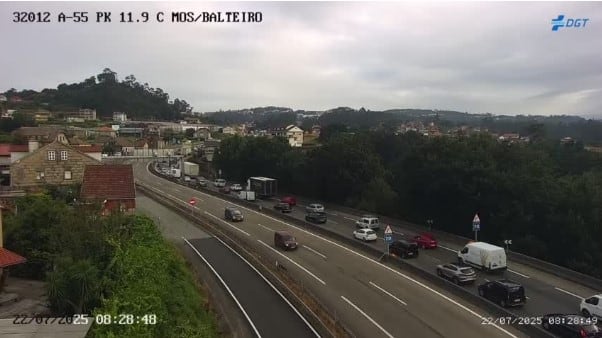 Retenciones por accidente en la A-55.