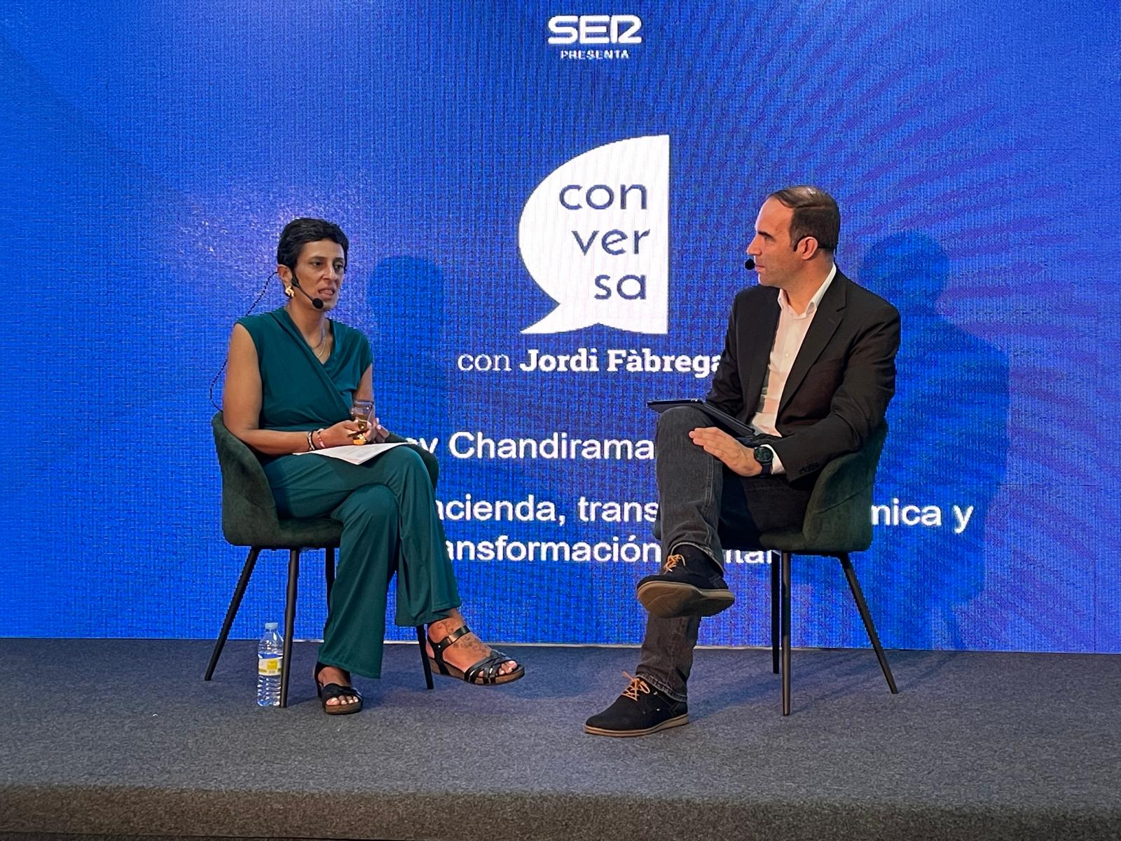 Kissy Chandiramani Ramesh, consejera Hacienda, Transición Económica y Transformación Digital, en el foro &#039;Conversa&#039; Ceuta