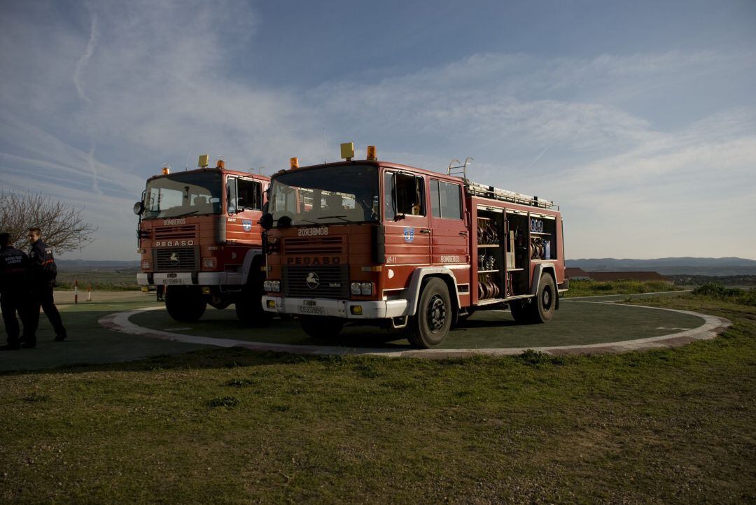 Camiones de bomberos del SEPEI de Cáceres