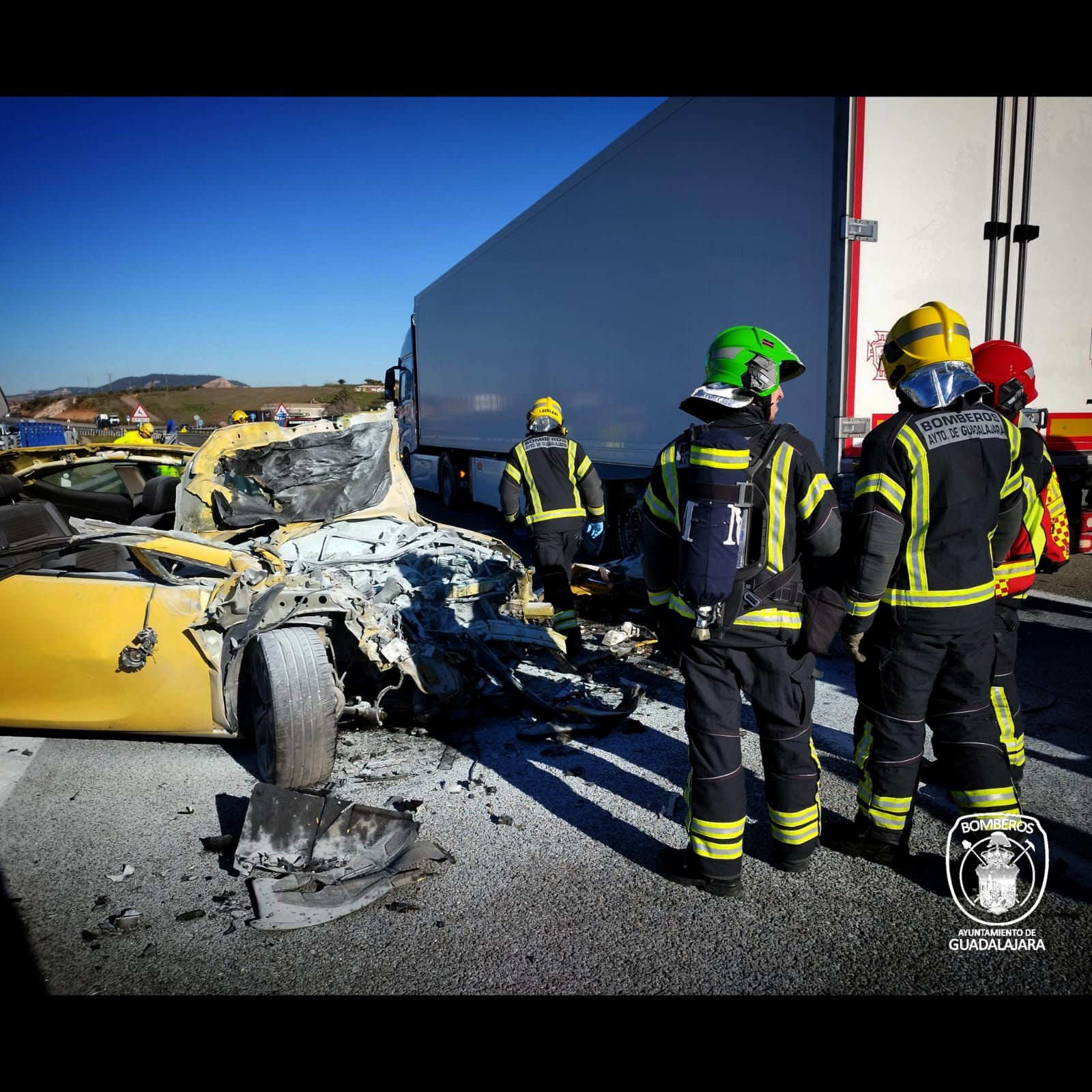 Accidente en la Autovía A2/Foto archivo Bomberos GU