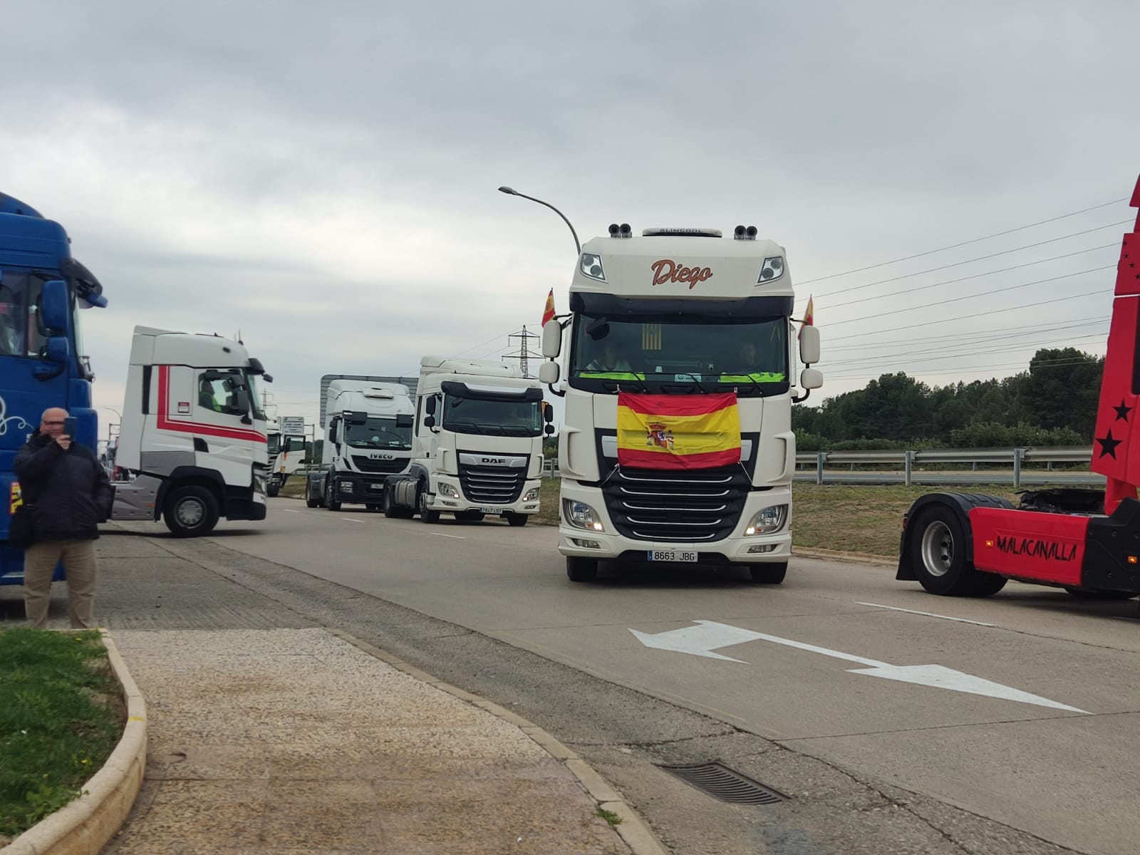 Protesta de camiones el pasado mes de marzo en la Ciudad del Transporte de Zaragoza