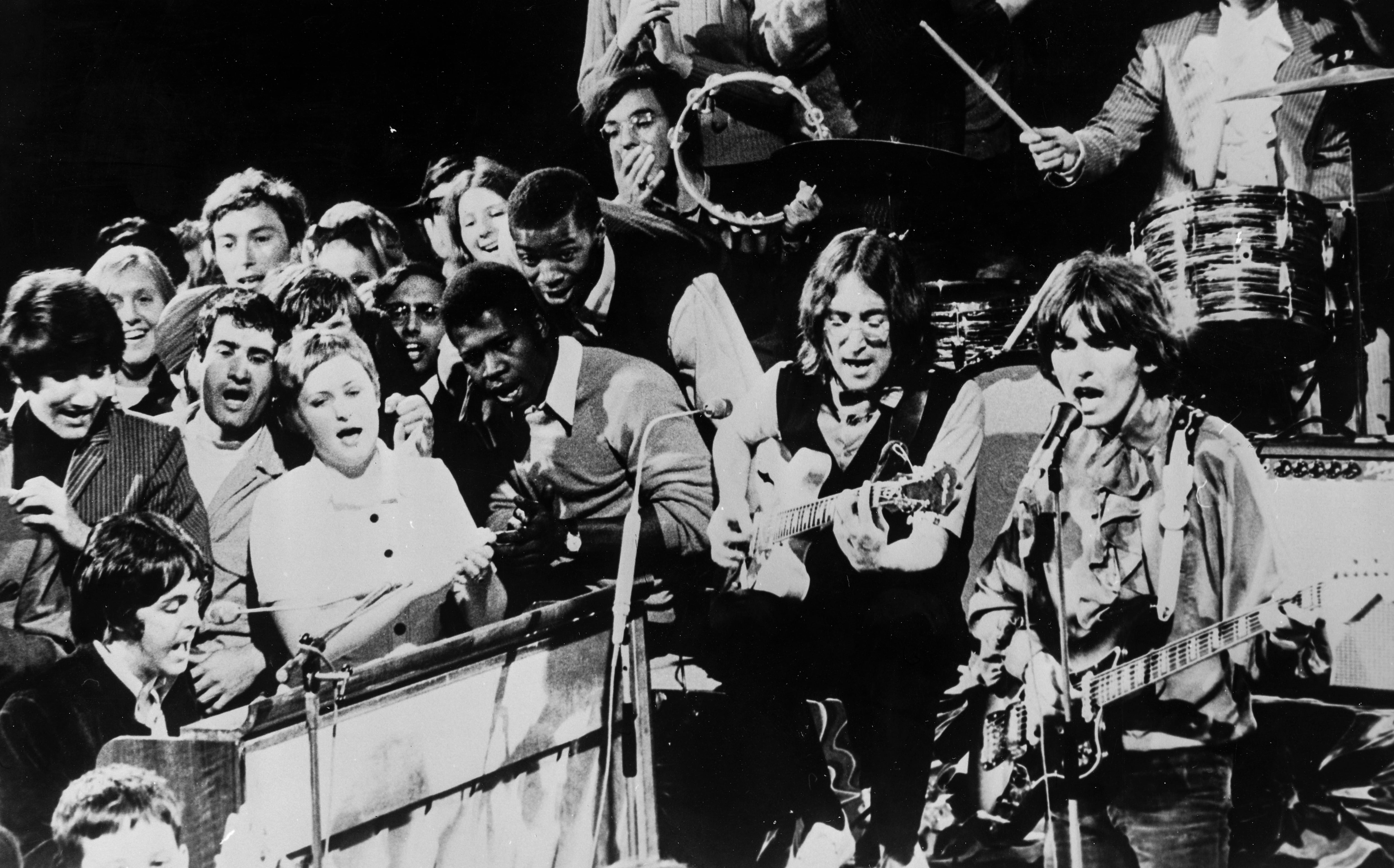 The beatles, the david frost show, london 1968. (Photo by: Universal Archive/Universal Images Group via Getty Images)