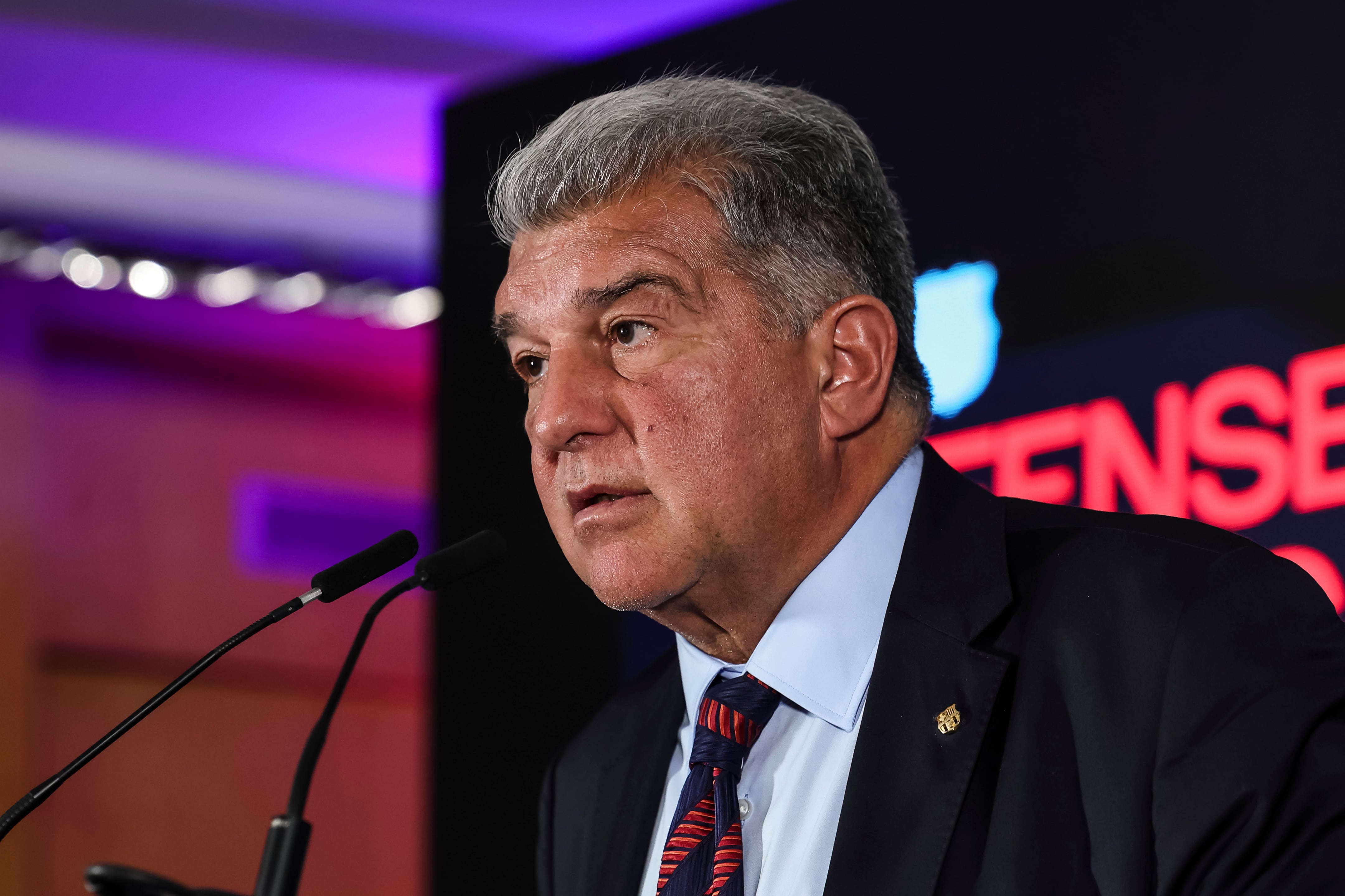 Joan Laporta, en el acto de presentación de su candidatura a presidir el Barça