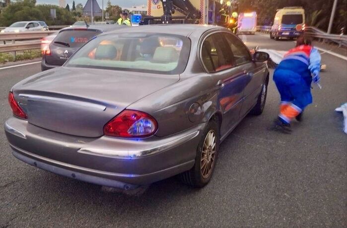 Imagen del último vehículo implicado en un accidente grave en la A-7 en el Campo de Gibraltar