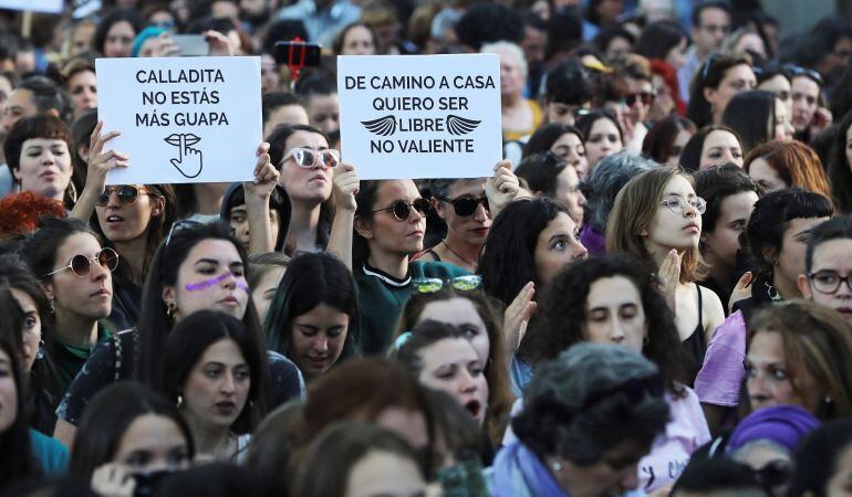 Manifestación feminista en protesta por la sentencia sobre los cinco miembros de La Manada