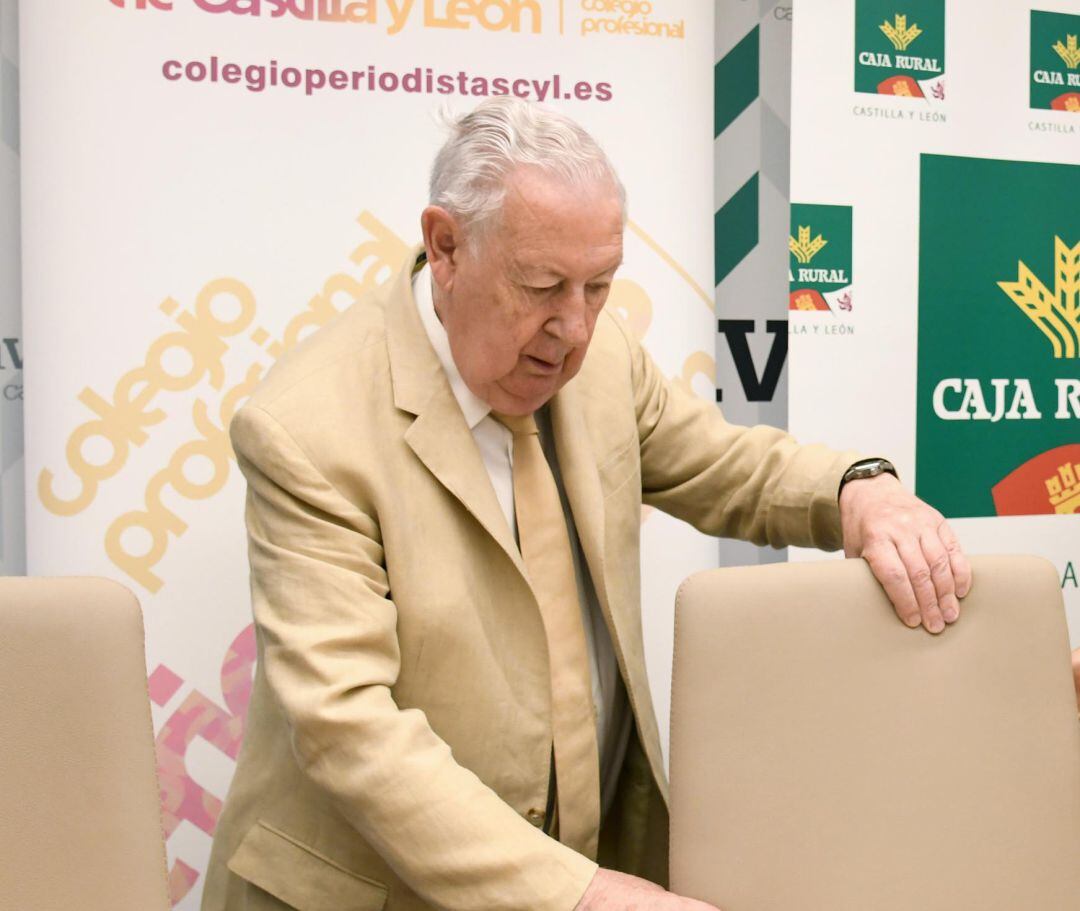 Pedro García Romera, durante la firma de un convenio con el Colegio de Periodistas de Castilla y León en 2019