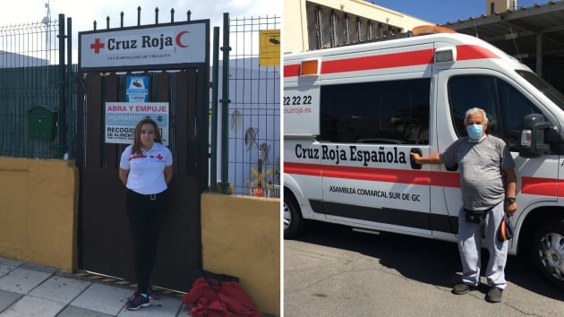 Ruth y Ángel son voluntarios en la Cruz Roja en San Bartolomé de Tirajana, al sur de la isla de Gran Canaria.