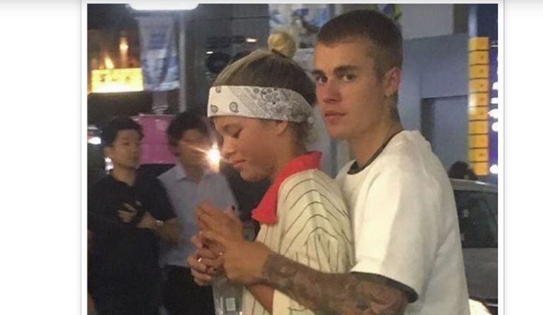 Justin Bieber publicó esta foto en Instagram junto a la modelo Sofia Richie.