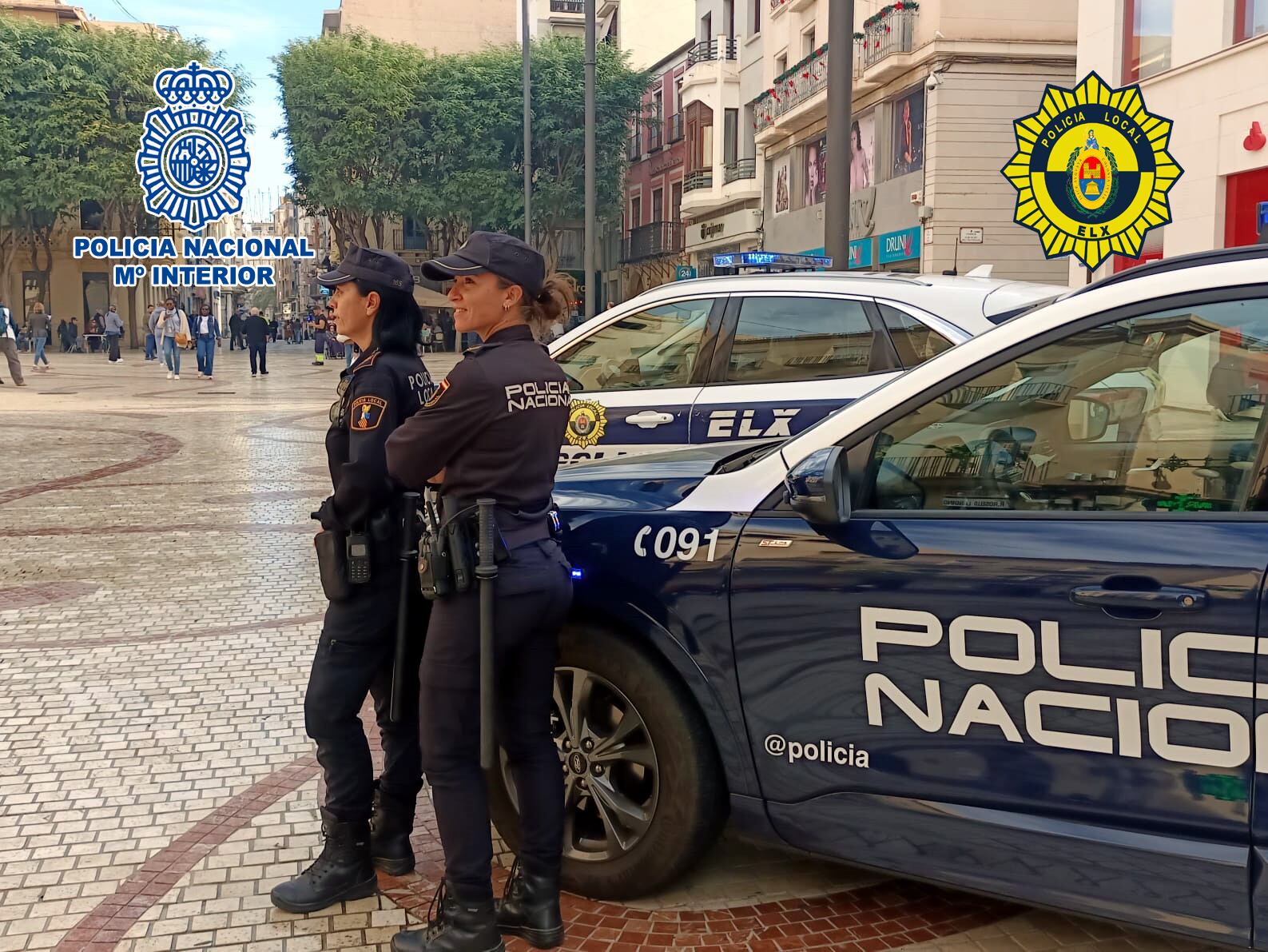 Agentes de la Policía Local y Policía Nacional de Elche