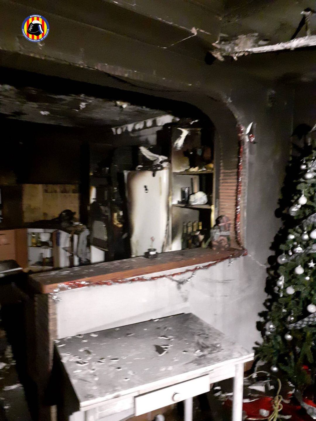 Vivienda incendiada en la Safor