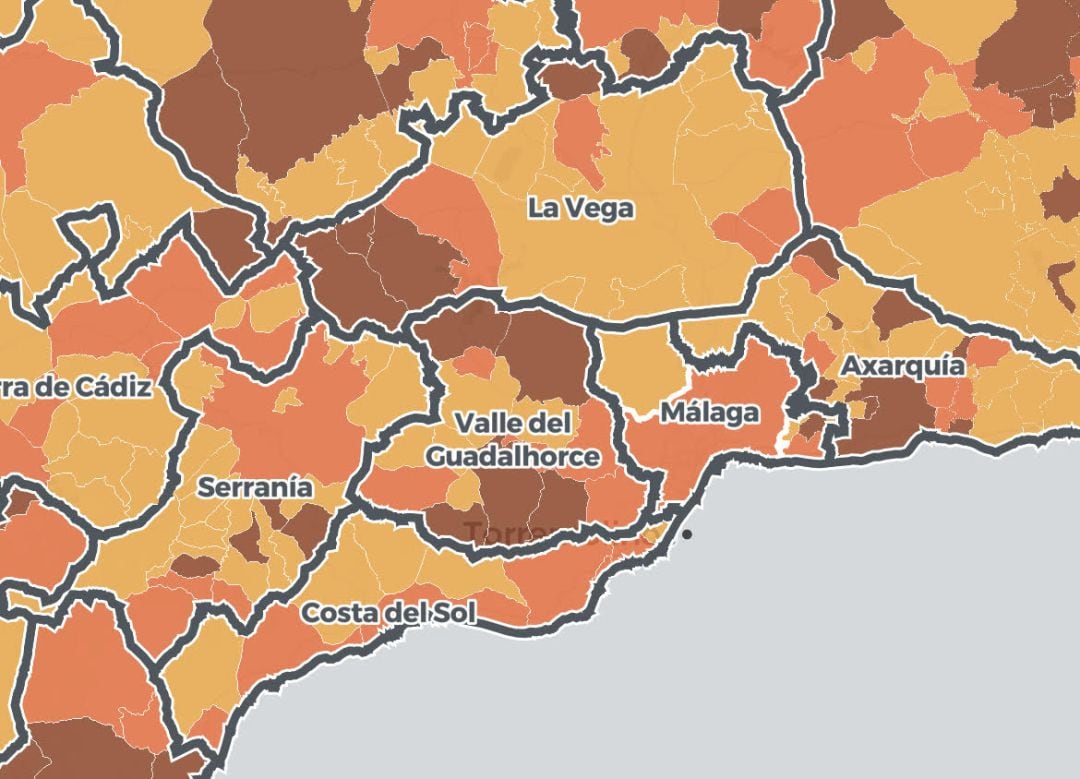 MapaCovid de la provincia de Málaga