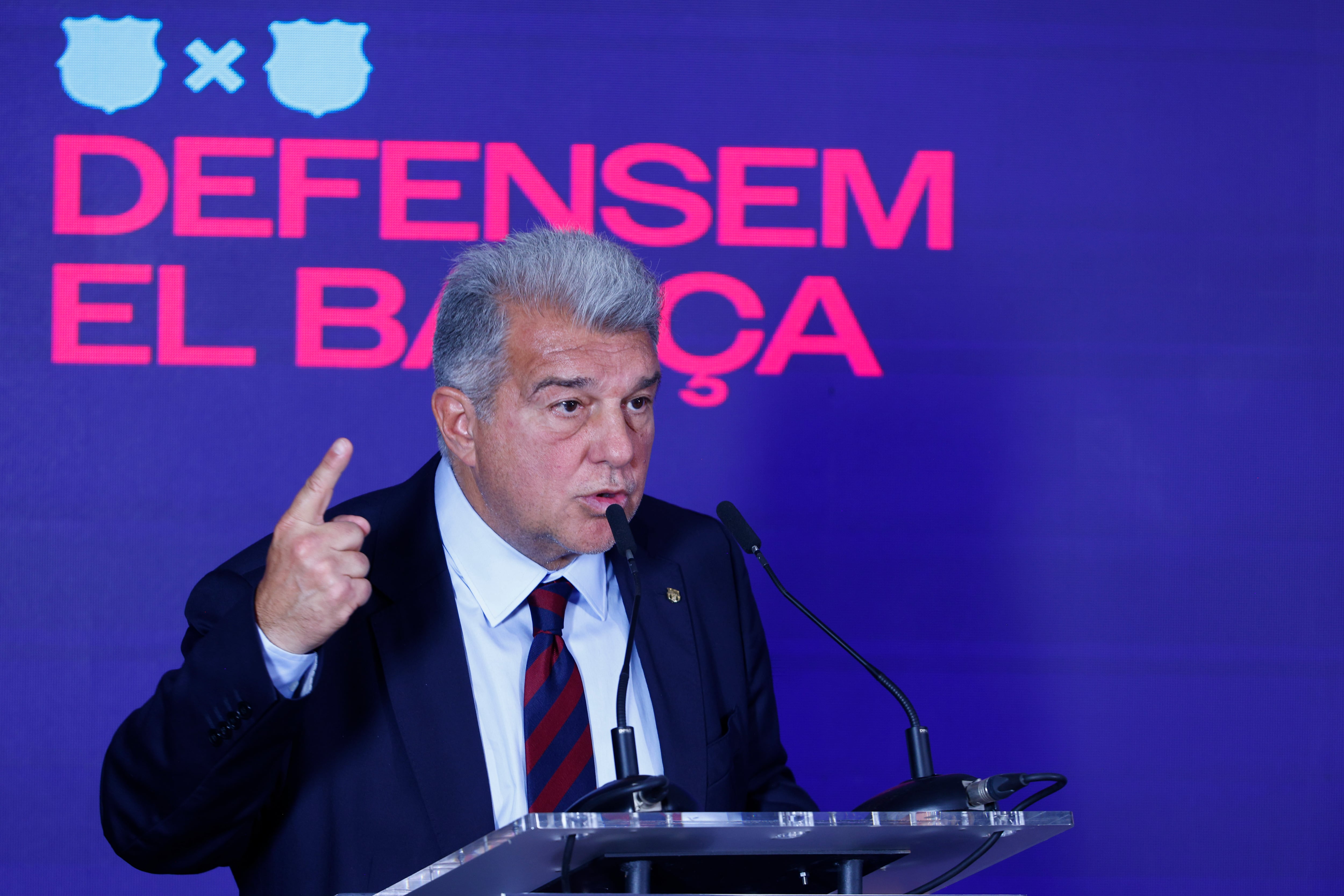 Joan Laporta durante la presentación oficial de su candidatura a la presidencia del FC Barcelona