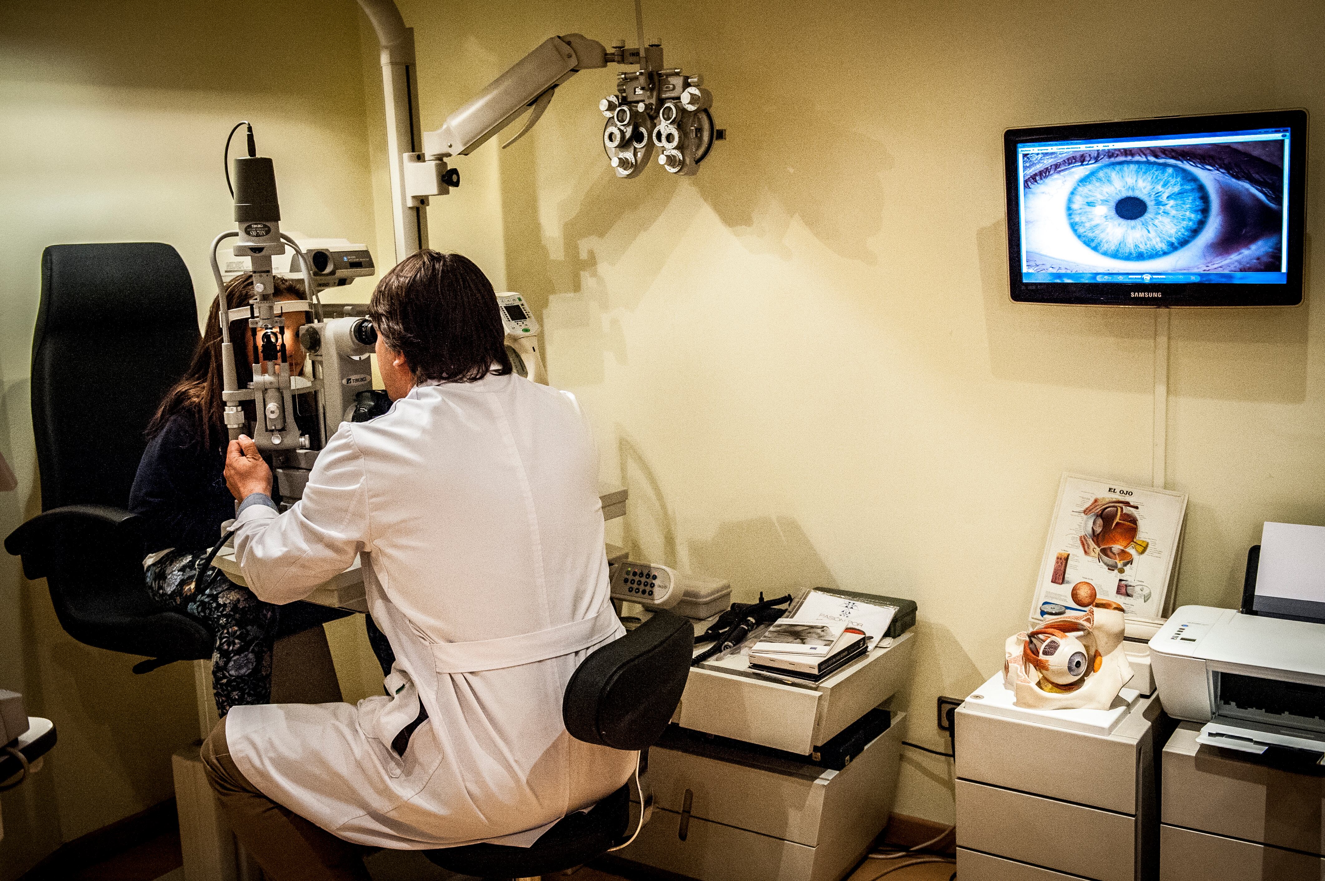 óptica lens, en foto de archivo