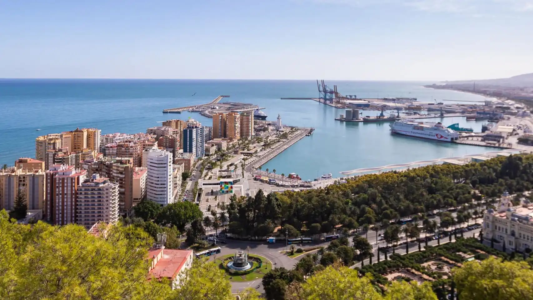 Vista aérea de Málaga