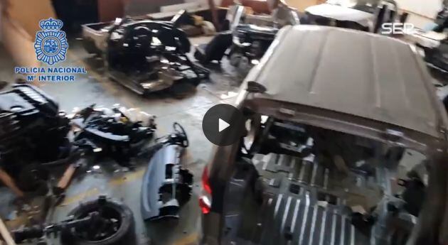 Almacén de coches robados en Torrejón de Ardoz
