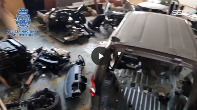 Almacén de coches robados en Torrejón de Ardoz