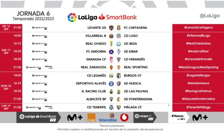 Jornada 6 de Segunda División